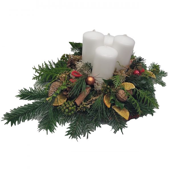 Gesteck mit Kerzen Advent