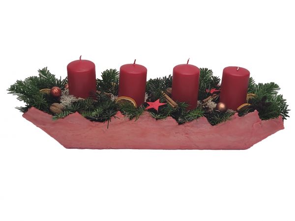 Weihnachtliches Gesteck mit 4 Kerzen